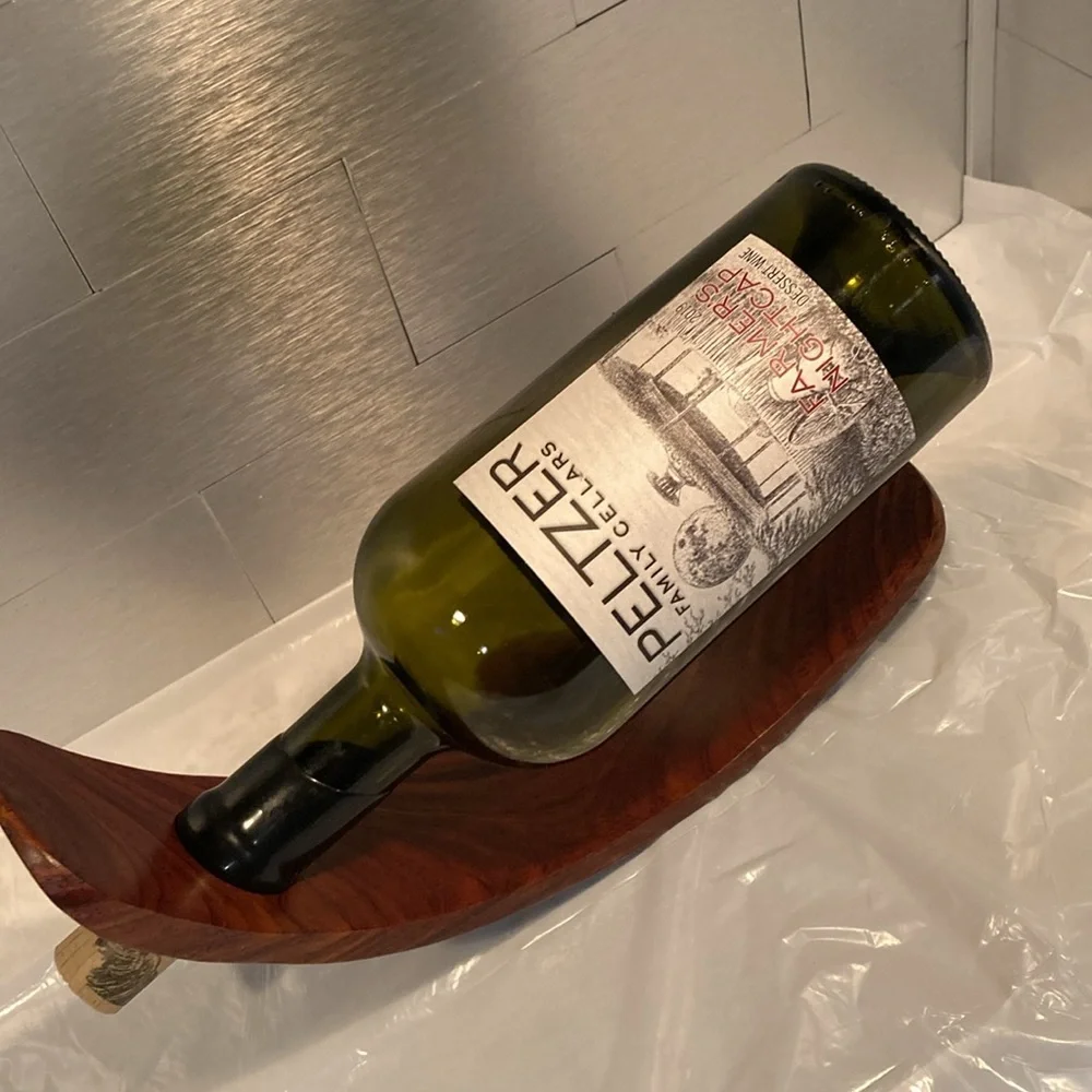 Custom Wood Wine Bottle Stand For a Single Bottle Of Wine Wood Wine Holder Decor